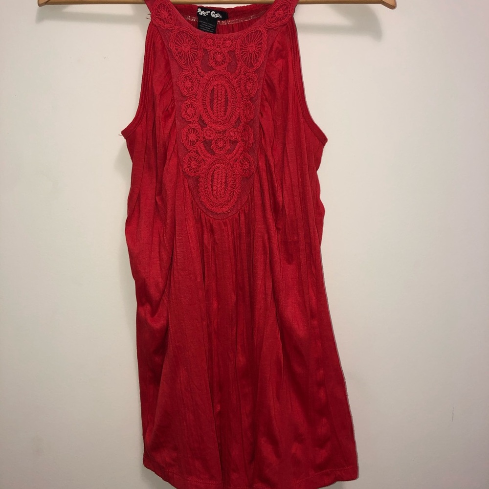 Red long top